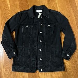 New Madewell oversized jean jacket lunar wash XXS black
